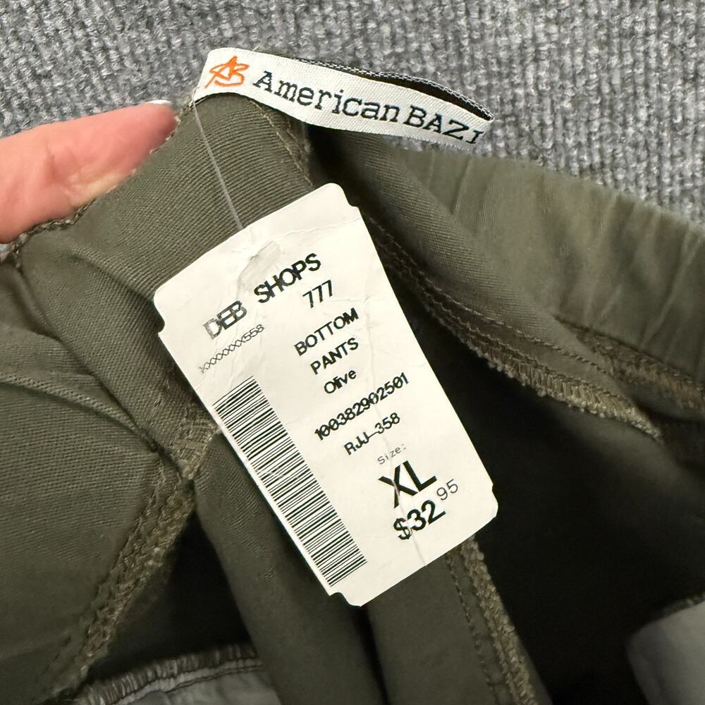 American Bazi Womens Pull On Skinny Pants Size XL Olive Green Distressed Militar - Picture 10 of 12